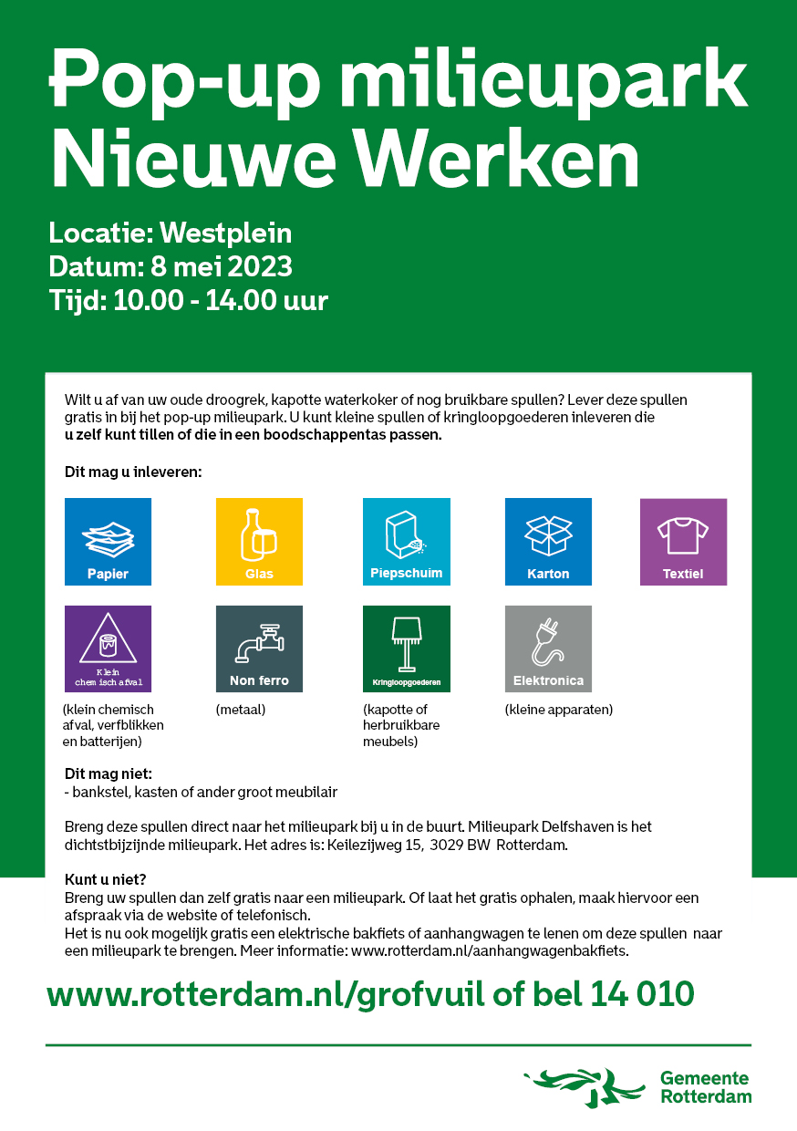 POP UP MILIEUPARK WESTPLEIN 8 MEI